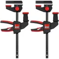 Produktbild: 2x Einhand-Tischzwinge EZR15SET schwarz/rot, 150 / 60