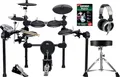 Produktbild: XDrum DD-520 SET 1 E-Drum Set (elektronisches Schlagzeug mit Hocker, Kopfhörer, Sticks & Fußmaschine, 458 Sounds, USB) schwarz