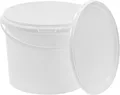 Produktbild: BenBow Eimer mit Deckel 3L x1 Weiß - lebensmittelecht, stabil, luftdicht, auslaufsicher, geruchsneutral - Plastikeimer mit Henkel - leer