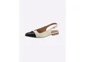 Produktbild: Ballerina HEINE, Damen, Gr. 42, beige (champagner, schwarz), Glattleder, Leder, Schuhe Ballerina