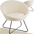 Produktbild: tectake® Cocktailsessel, gepolstert, mit Bouclé- oder Samtbezug, pulverbeschichtetes Stahlgestell, 83 x 73 x 82 cm