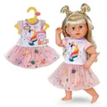 Produktbild: BABY born Tutu Kleid mit Einhorn Print - Set aus Kurzarm-Shirt & Tüllrock mit bunten Punkten - Hochwertiges Puppenzubehör - Kleidung geeignet für Puppen der Größe 43 cm