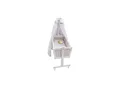 Produktbild: Baby Wiege Kinder Bett Stubenwagen Beistellbett + 9 tlg. Zubehör Weiß / Beige