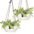 Produktbild: Blumfeldt Laren Blumenampel Ø 28 cm Polystone mit Naturseilen 2er-Set 10038552