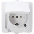 Produktbild: Kopp NAUTIC – Schutzkontakt-Steckdose, Klappdeckel, Arktisweiß