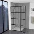 Produktbild: Dusche Walk In Dusche begehbare Dusche 90+40 x 195 cm - inkl. Deckenhalterung