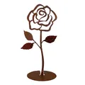 Produktbild: EXTRAVAGANT® Rose aus Metall Gartendeko Wohnungsdeko Weihnachtsdeko Outdoor Metall Stahl Rost Edelrost wetterfest Garten Geschenk für Freundin Freund Hochzeit Muttertag Valentinstag Grabschmuck