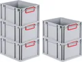 Produktbild: SuperSparSet 5x Eurobox NextGen Color | HxBxT 22x30x40cm | 20 Liter | Griffe rot geschlossen | Glatter Boden | Eurobehälter, Transportbox, Transportbehälter, Stapelbehälter
