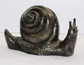 Produktbild: RAKSO Figur Gartenfigur Schnecke groß mit Häuschen Deko Dekofigur Kupfer-Antik aus Kunststoff H 18 cm