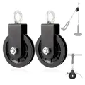 Produktbild: 2PCS 90mm Seilrolle mit U Haltebügel, Block Umlenkrollen für Seile,360° Kabel Pulley für Schaukelzubehör, Wäscheleine, Latzug, Latzugstange, Seilzug Fitness
