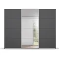 Produktbild: Schwebetürenschrank - grau-alufarben - mit Spiegel - 271x210 cm