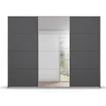 Produktbild: Schwebetürenschrank - grau-alufarben - mit Spiegel - 271x210 cm Kleiderschrank