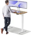 Produktbild: Desktronic HomePro Elektrisch höhenverstellbarer Schreibtisch 120x60cm Massive Eiche/Weißmit Memory-Funktion, Anti-Kollisions Technologie, USB-A und USB-C-Ladeanschlüssen