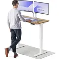 Produktbild: Desktronic HomePro Elektrisch höhenverstellbarer Schreibtisch 120x60cm Massive Eiche/Weißmit Memory-Funktion, Anti-Kollisions Technologie, USB-A ... - Weiß