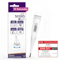 Produktbild: scala SC 28 flex Fieberthermometer digital – 10 Sek. Messzeit, flexible Spitze, Fieberalarm, wasserdicht – oral, rektal & axillar – weiß – für Baby, Kinder & Erwachsene
