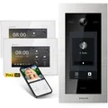 Produktbild: Balter EVO-HD Video Türsprechanlage mit Touchscreen, Smartphone App, 1 Familienhaus, 2x 7 Zoll Monitor, Türklingel mit Kamera Full HD, 2 Draht Bus