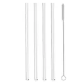 Produktbild: Metaltex 253185000 Trinkhalme gerade aus Glas, 4 Stk. mit Reinigungsbürste / ...