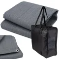 Produktbild: Vorzeltteppich + Heringe + Tasche - 250x250 GRAU-BLAU - Zeltteppich Zeltunterlage Outdoor Camping Vorzelt Campingteppich Vorzeltboden