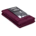 Produktbild: LOOKS BY WOLFGANG JOOP 2X Gästehandtuch 30x50 cm – 100% Baumwolle Doppelpack Luxus Gästehandtücher mit Aufhänger & Logostick, 2er Set Gästetuch Burgundy