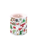 Produktbild: Weihnachten – Kerze klein – Candle small – Format: Ø 7,5 cm x 9 cm – Brenndauer:
