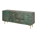 Produktbild: Riess Ambiente Design Sideboard Wave - 160cm - türkis Mangoholz - Massivholz mattgold Metallbeine