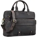 Produktbild: STILORD 'Leander' Umhängetasche Leder Groß Arbeitstasche Aktentasche Business Herren und Damen 15.6 Zoll Laptoptasche Rindsleder, Farbe:dunkel - braun