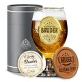 Produktbild: CROWNLY CRYSTAL® Personalisiertes Bierglas Mit Gravur - Geschenk für Bruder Zum Geburtstag - Männergeschenke für Den Besten Bruder