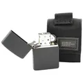 Produktbild: ZIPPO Black Crackle Black Pouch Geschenkset, ZIPPO-Feuerzeug inkl. Feuerzeugbeutel