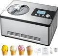 Produktbild: VEVOR Kompressor Eismaschine Eiscrememaschine 2 L, 180 W Frozen Joghurtbereiter Speiseeismaschine 3 Modi Joghurtmaschine Haushalt, Tragbare Eismaschine Sorbet Gelato Geräuscharm Silber Elektrisch
