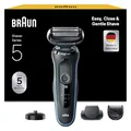 Produktbild: Braun Series 5 Rasierer Herren Elektrisch, Elektrorasierer mit EasyClick Barttrimmer Aufsatz, Ladestation, EasyClean Rasierapparat, Trockenrasierer, Wasserdicht, Made in Germany, 51-M4500cs, Mintgrün