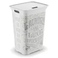 Produktbild: Keter Germany GmbH KIS CHIC STYLE Wäschebox, 60 Liter, Wäschesammler mit verschließbarem Deckel, Motiv: Laundry Bag 237248