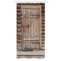 Produktbild: Rustikal Schmaler Duschvorhang Holztür Log House