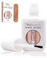 Produktbild: 15g By Vixi EXTRA STARKER NAGELKLEBER mit BÜRSTE und GRATIS VORBEREITUNGSFEILE Klarer Sofort-Trockenkleber, professionelle Salonqualität