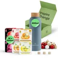 Produktbild: waterdrop® Starter Set - 600ml Trinkflasche mit Geschmack inkl. 18 zuckerfreie Drops - Geschenk für Frauen - Probierpaket mit Wasserflasche & Drops - Edelstahl Trinkflasche Kohlensäure geeignet