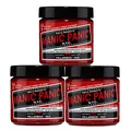 Produktbild: Manic Panic Pillarbox Red Classic Creme, vegan, tierversuchsfrei, rote semipermanente Haarfarbe, 3 x 118 ml