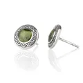 Produktbild: Silver Celtic Shield - Irische Ohrstecker aus Connemara Marmor & Sterlingsilber