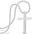 Produktbild: SERASAR Kreuzkette Herrenschmuck Edelstahl - 60cm Schmuck Herrenkette Herren kette Kreuz Geburtstagsgeschenk für Manner