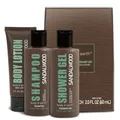 Produktbild: BODY & EARTH Duschgel Männer 3-teiliges Set, Männer Geschenkset mit Sandelholz Duft, Herren Reiseset mit Duschgel, Körperlotion, Shampoo, Geburtstagsgeschenk, Vatertagsgeschenk