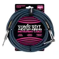 Produktbild: Ernie Ball Instrumentenkabel geflochten, gerade/gewinkelt, 7,62 m, Schwarz/Blau