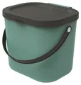 Produktbild: ROTHO Mülleimer ALBULA, Kunststoff, Anthrazit, Grün, 6 Liter