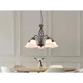 Produktbild: Pendelleuchte rustica 5-flammig in Rostoptik mit Glasschirmen, ø 60cm