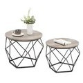 Produktbild: Couchtisch rund, 2er Set, Wohnzimmertisch, Beistelltisch, VintageFlair, abneh...