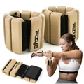 Produktbild: Fizyo Verstellbare Handgelenkgewichte – Set mit 2 Stück Langlebiges tragbares Handgelenk- und Knöchelgewichte für Yoga, Tanz, Barre, Pilates, Cardio, Aerobic, Walkingn (Beige, 900g)