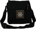 Produktbild: GURU SHOP Bestickte Schultertasche, Hippie Tasche, Goa Tasche - Schwarz, Unisex - Erwachsene, Baumwolle, 20x20x6 cm