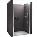 Produktbild: BERNSTEIN Nischendusche mit Drehtür NT606 Flex Nischendrehtür 100x195cm Duschtür mit Chrom Profilen Dusche aus 6mm ESG-Sicherheitsglas mit NANO-Beschichtung
