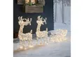 Produktbild: Lights4fun LED-Dekofigur LED-Rentiere mit Schlitten Swinsty, Weihnachtsbeleuchtung, Höhe Rentiere: 70cm