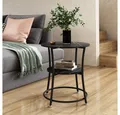 Produktbild: Vicco Couchtisch Quebec, Marmor/Schwarz, 50 x 50 cm mit Ablage (1-St)