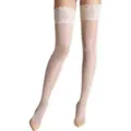 Produktbild: Wolford Halterlose Strümpfe Satin Touch 20 Stay-Ups mit verführerischem breitem Spitzenbund weiß L