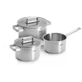 Produktbild: Woll Kochtopfset Steel, Silber, Metall, 16 cm, 3,5 + 2,6 + 1,8 L, rostfrei, PFAS-frei, Kochen, Töpfe, Topfsets
