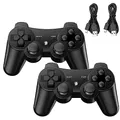Produktbild: Controller für PS3, 2er Pack Wireless Controller mit Dual Shock, Bluetooth, Rechargable Remote Gamepad Joystick mit 2 Ladekabel